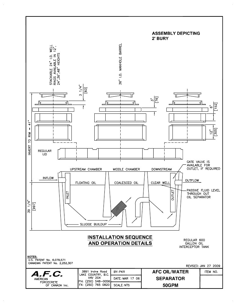 Technical drawing: Riser Assembly - 2 Ft Bury