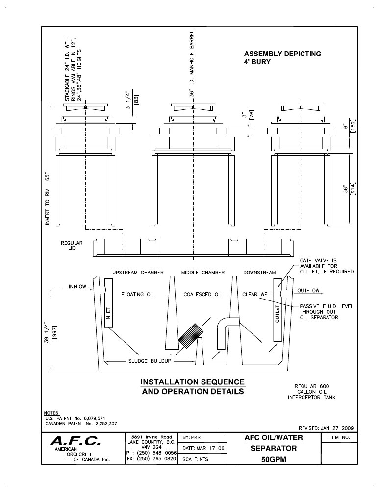 Technical drawing: Riser Assembly - 4 Ft Bury