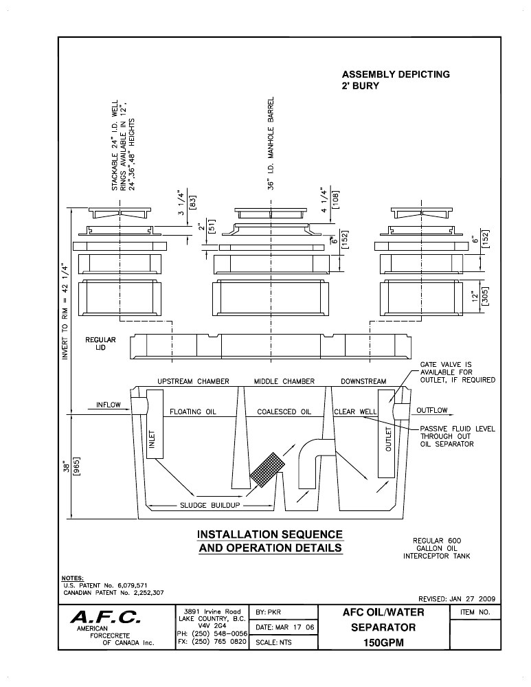 Technical drawing: Riser Assembly - 2 Ft Bury
