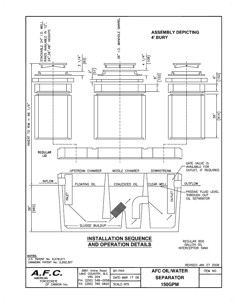 Technical drawing: Riser Assembly - 4 Ft Bury