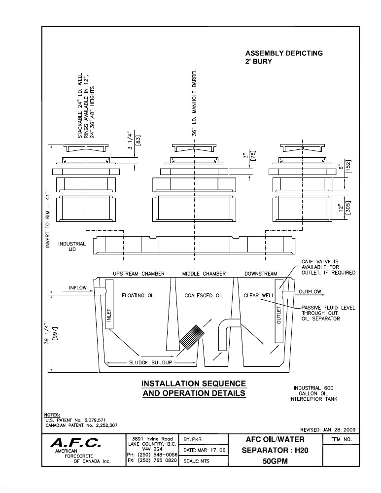 Technical drawing: Riser Assembly - 2 Ft Bury
