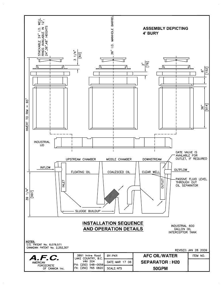 Technical drawing: Riser Assembly - 4 Ft Bury