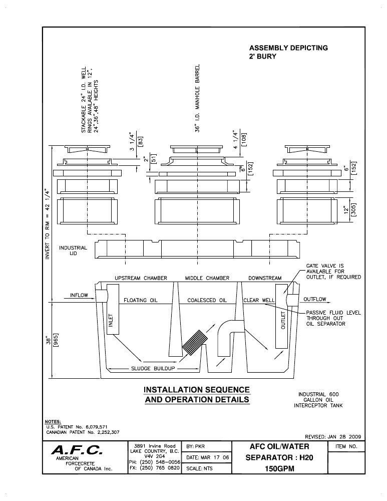 Technical drawing: Riser Assembly - 2 Ft Bury