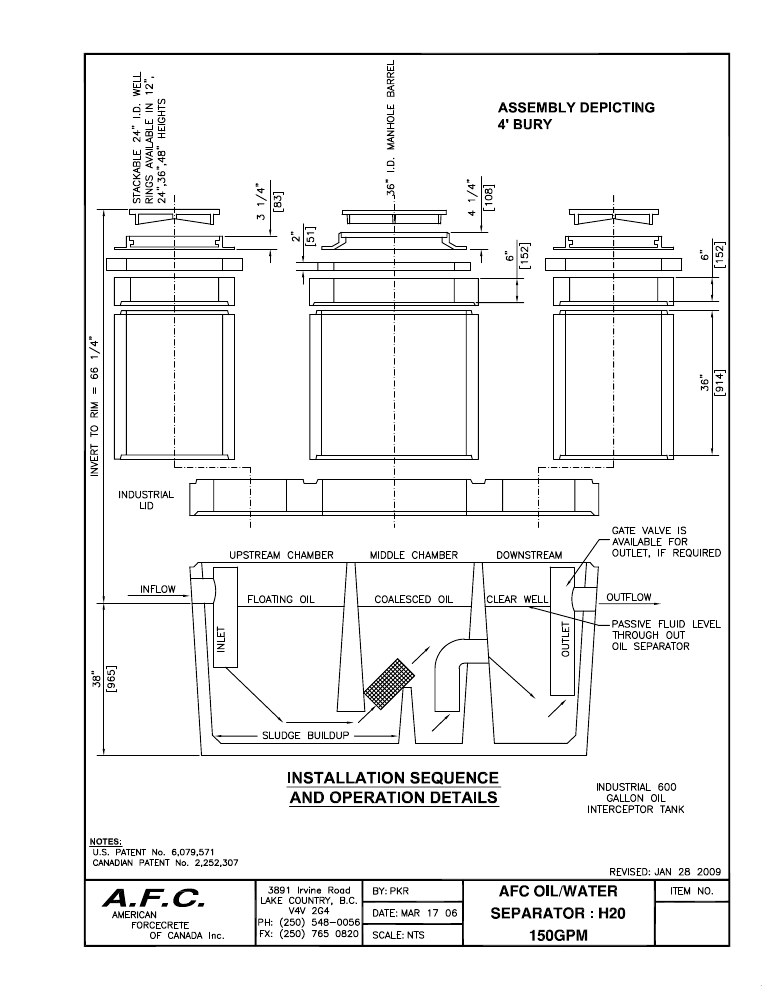Technical drawing: Riser Assembly - 4 Ft Bury