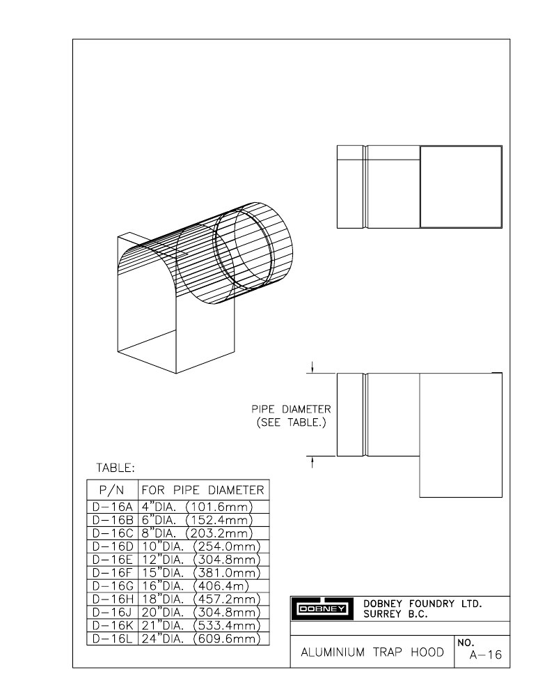 Technical drawing: Aluminium Traps