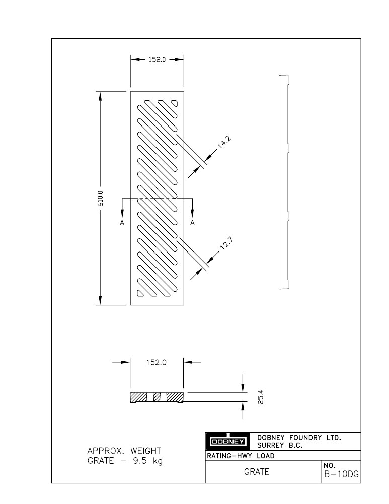 Technical drawing: DG Grate