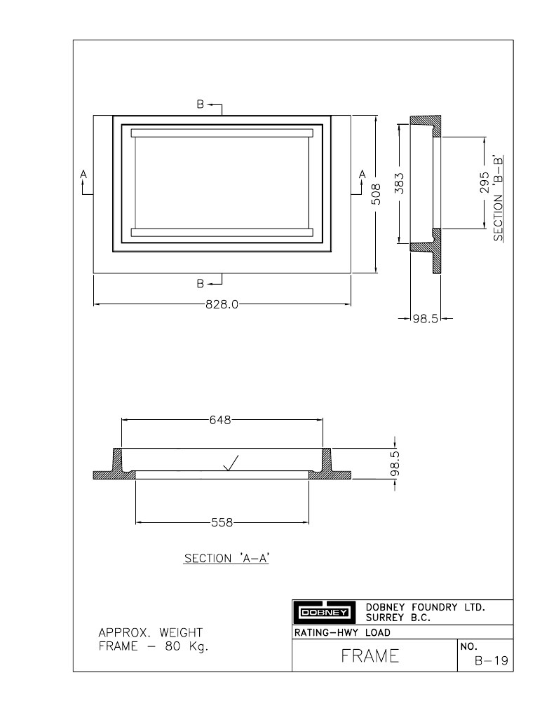 Technical drawing: Frame