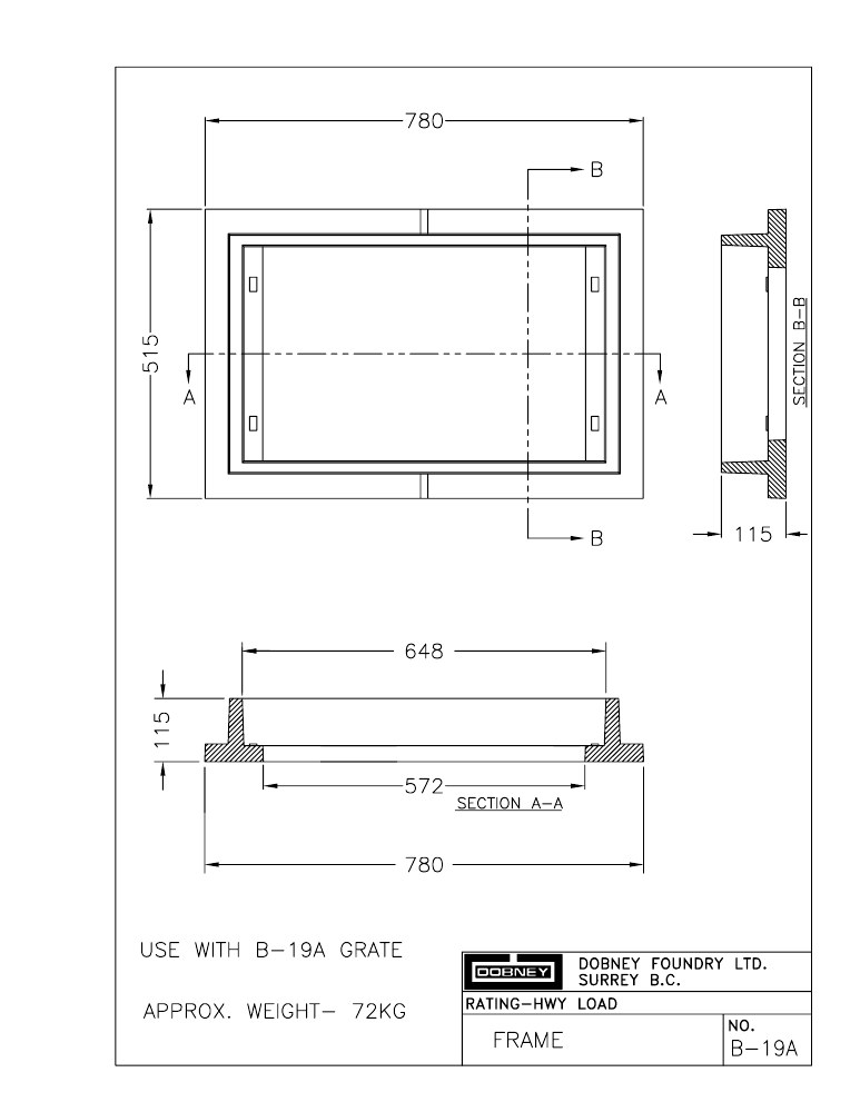 Technical drawing: Frame