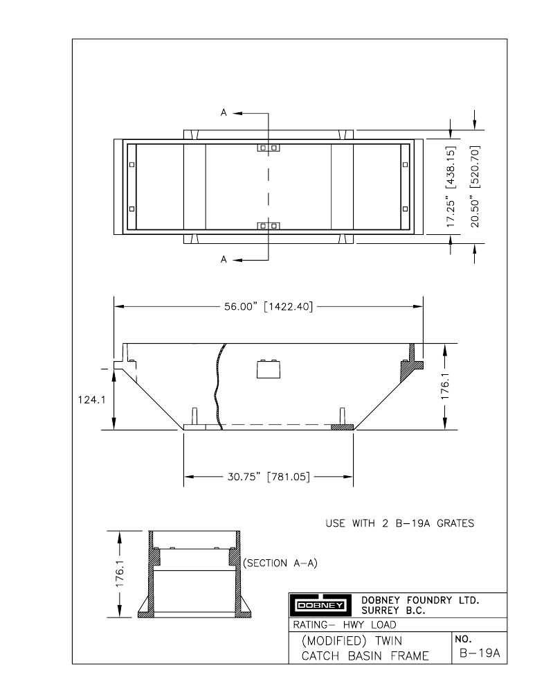 Technical drawing: Mod. Twin Frame