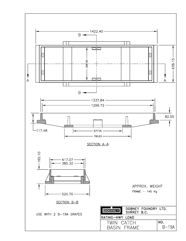 Technical drawing: Twin Frame
