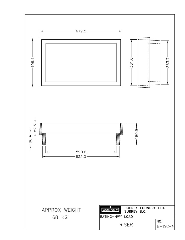 Technical drawing: 4 Riser