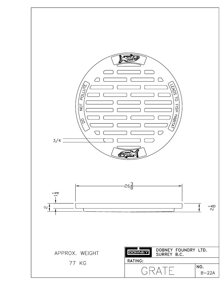 Technical drawing: Grate