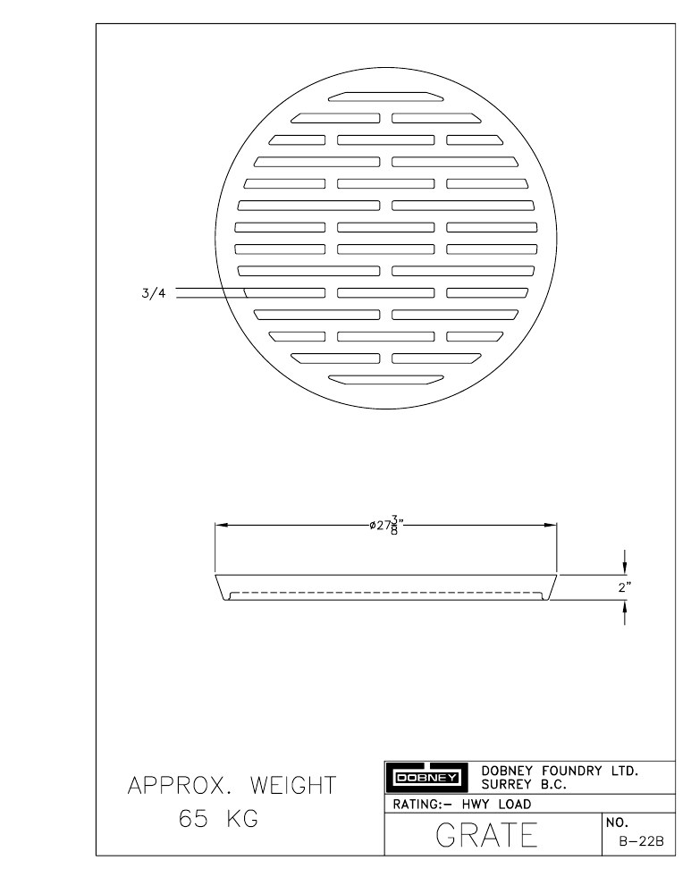 Technical drawing: Grate