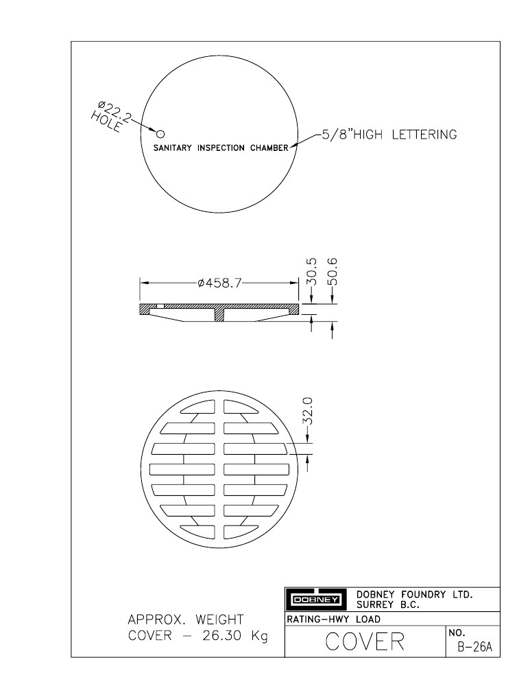 Technical drawing: Solid Cover