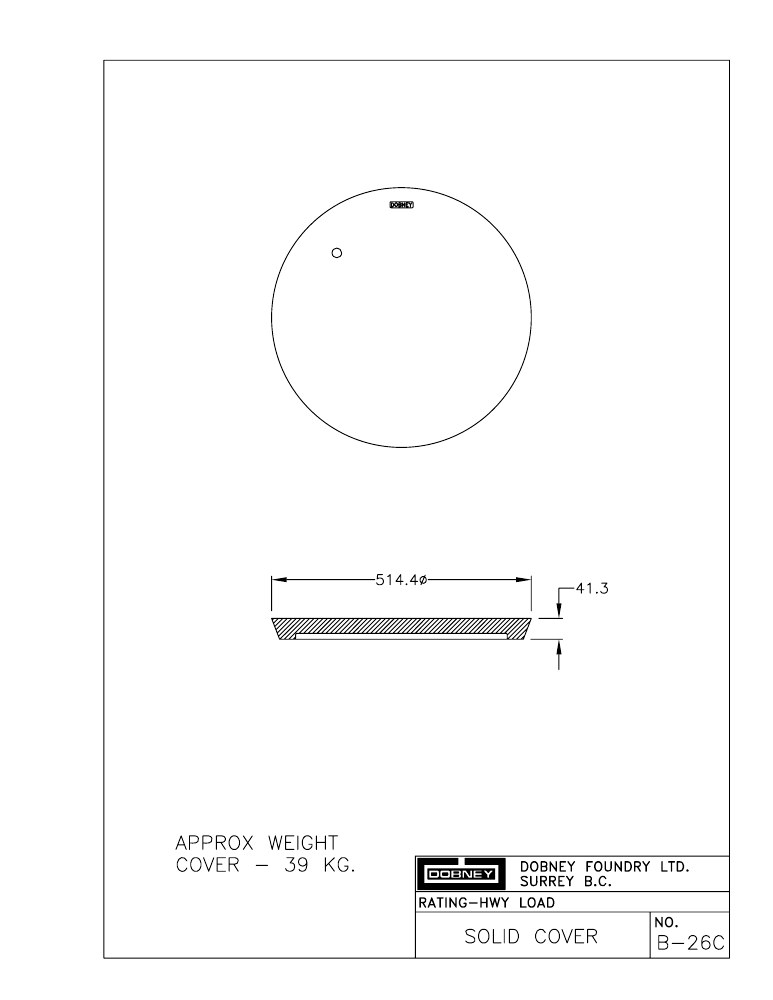 Technical drawing: Solid Cover