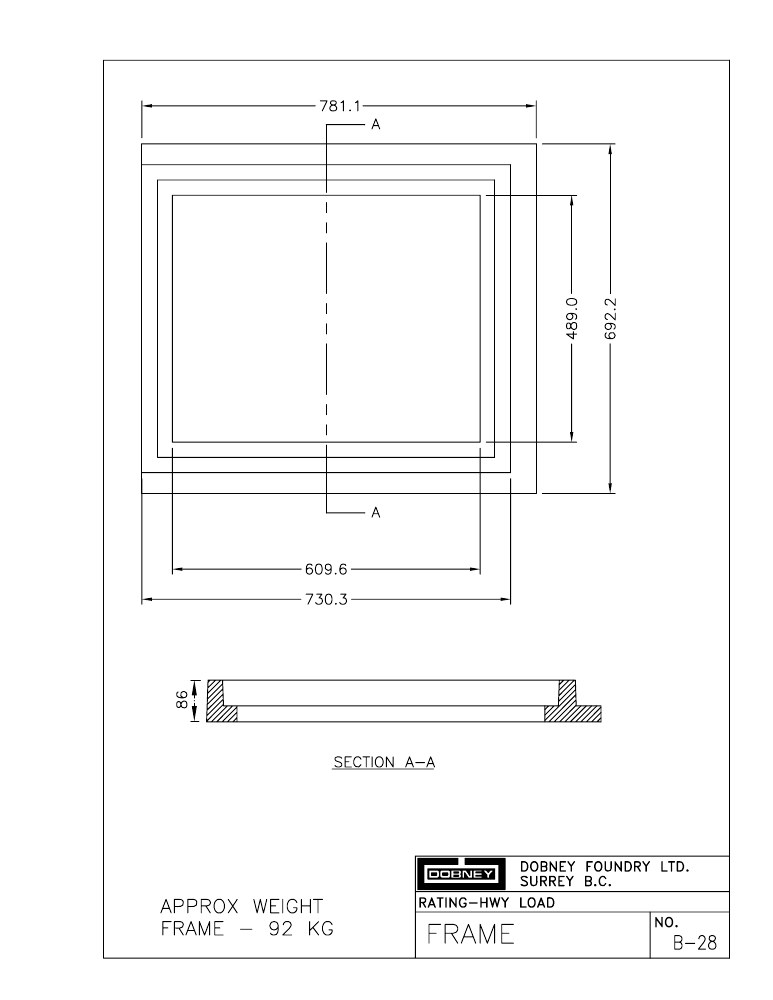 Technical drawing: Frame