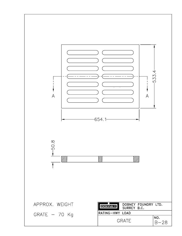 Technical drawing: Grate