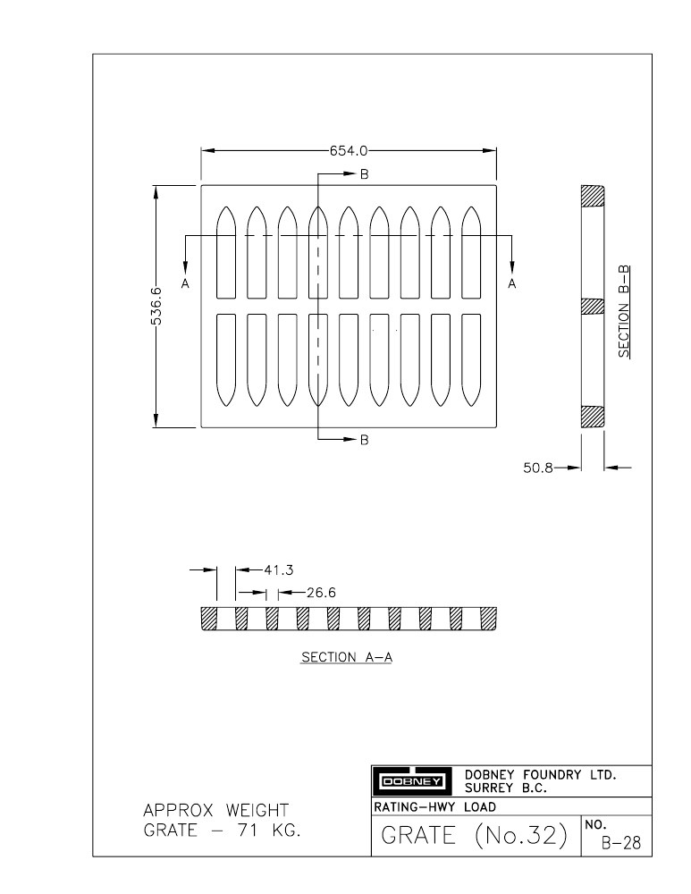 Technical drawing: (No.32) Grate