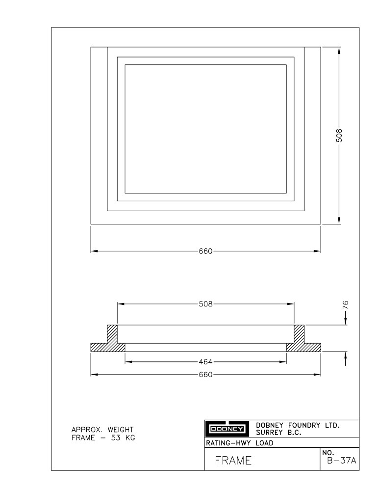 Technical drawing: Frame
