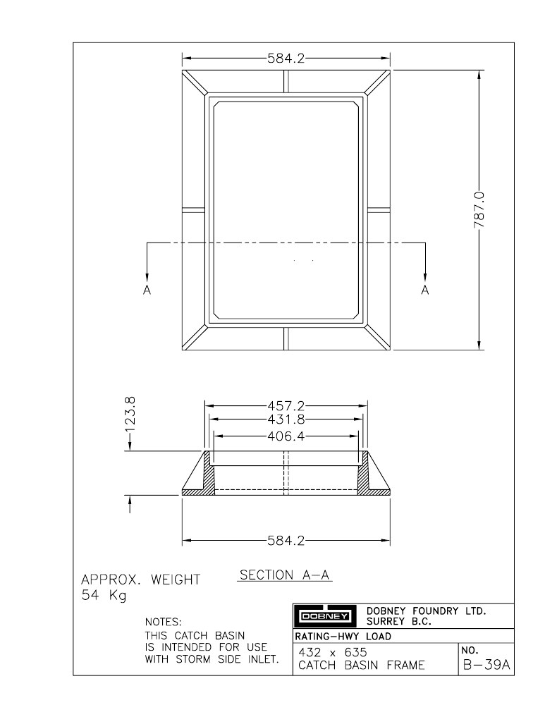 Technical drawing: Frame