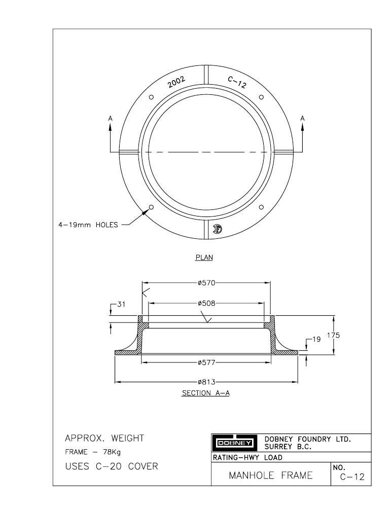 Technical drawing: Frame