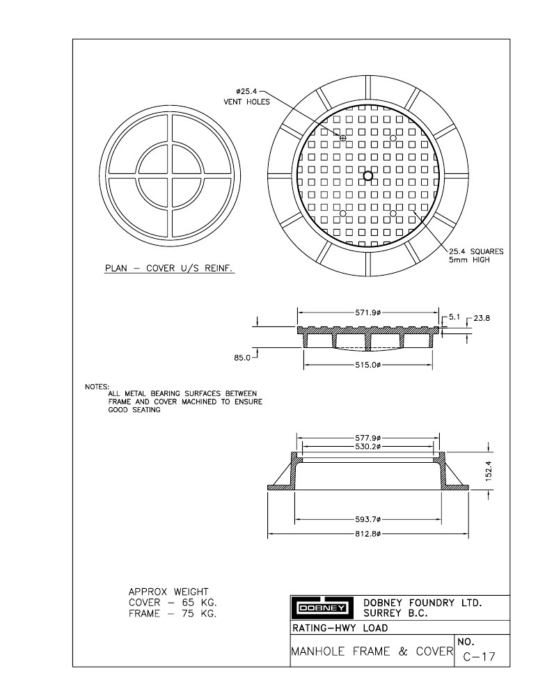 Technical drawing: Frame and Cover