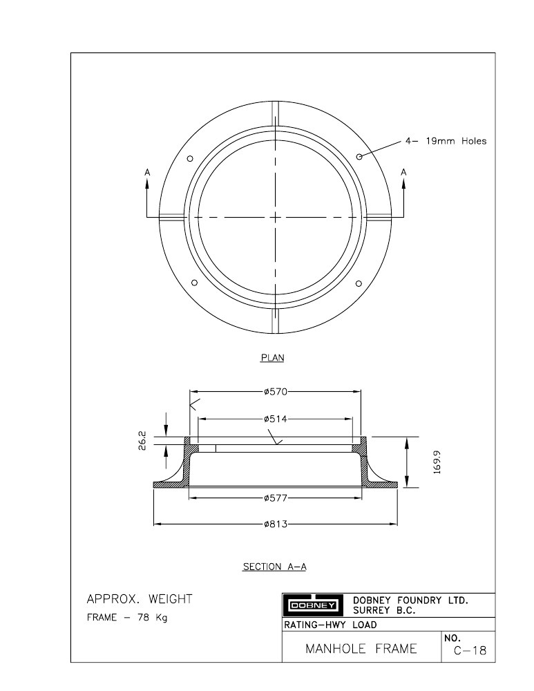 Technical drawing: Frame