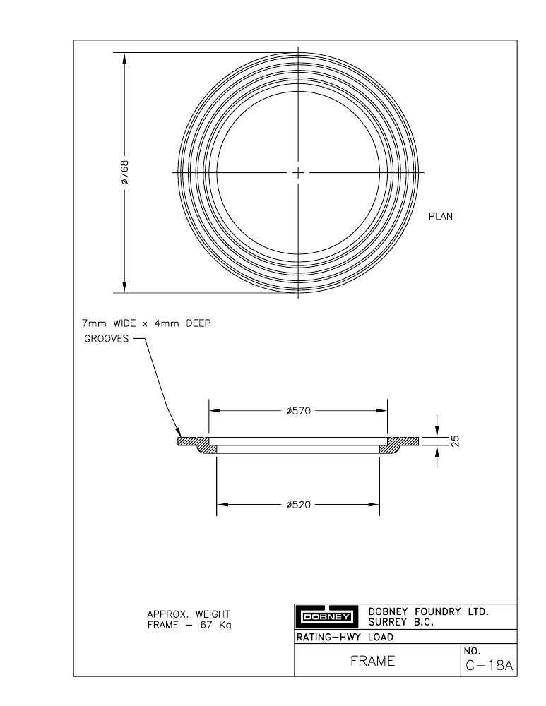 Technical drawing: Frame