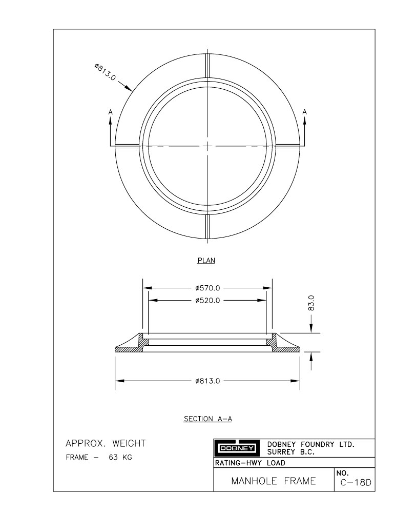 Technical drawing: Frame