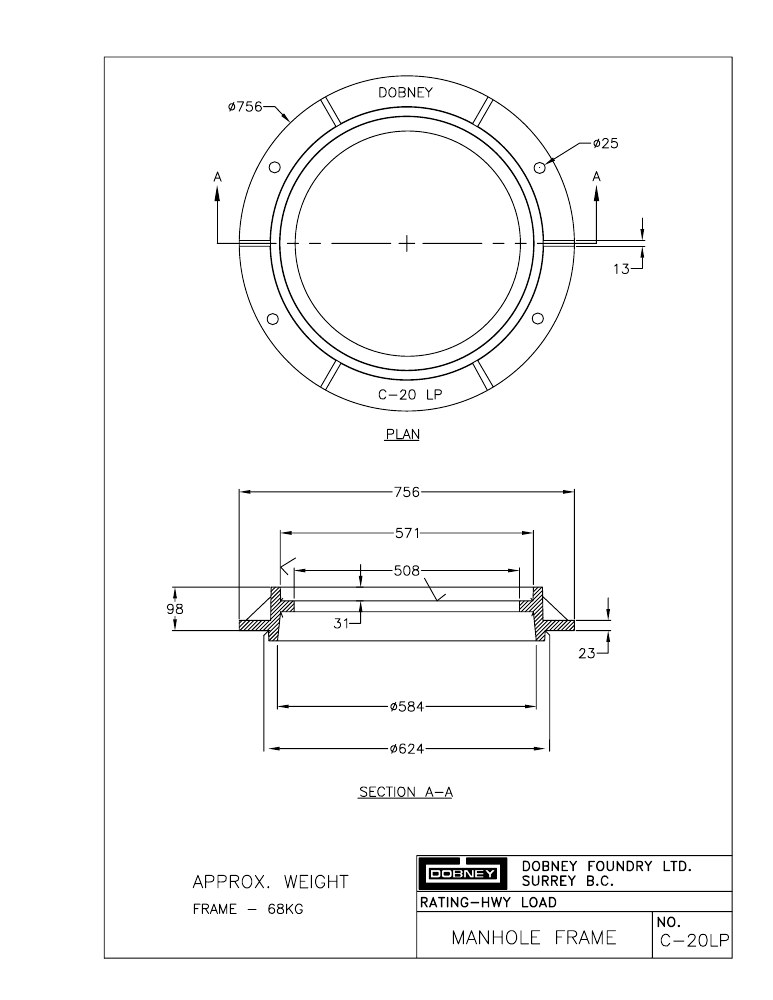 Technical drawing: Frame