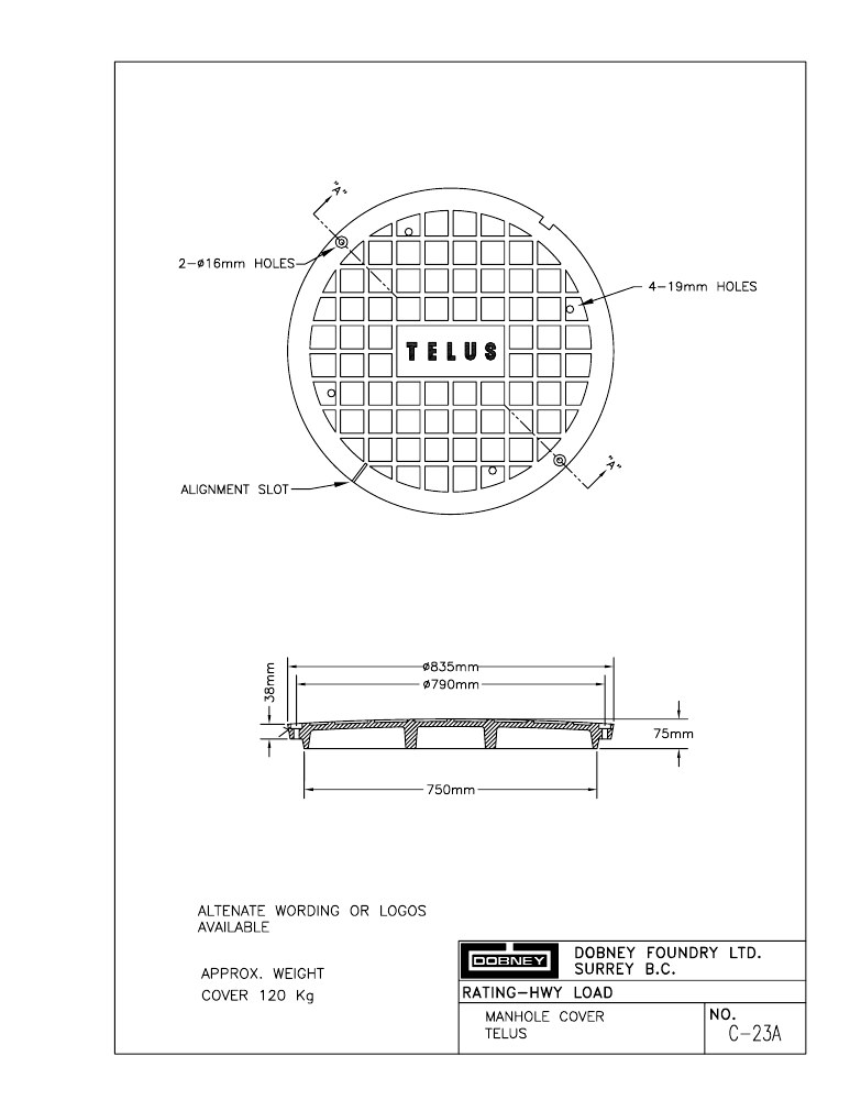 Technical drawing: Telus Cover