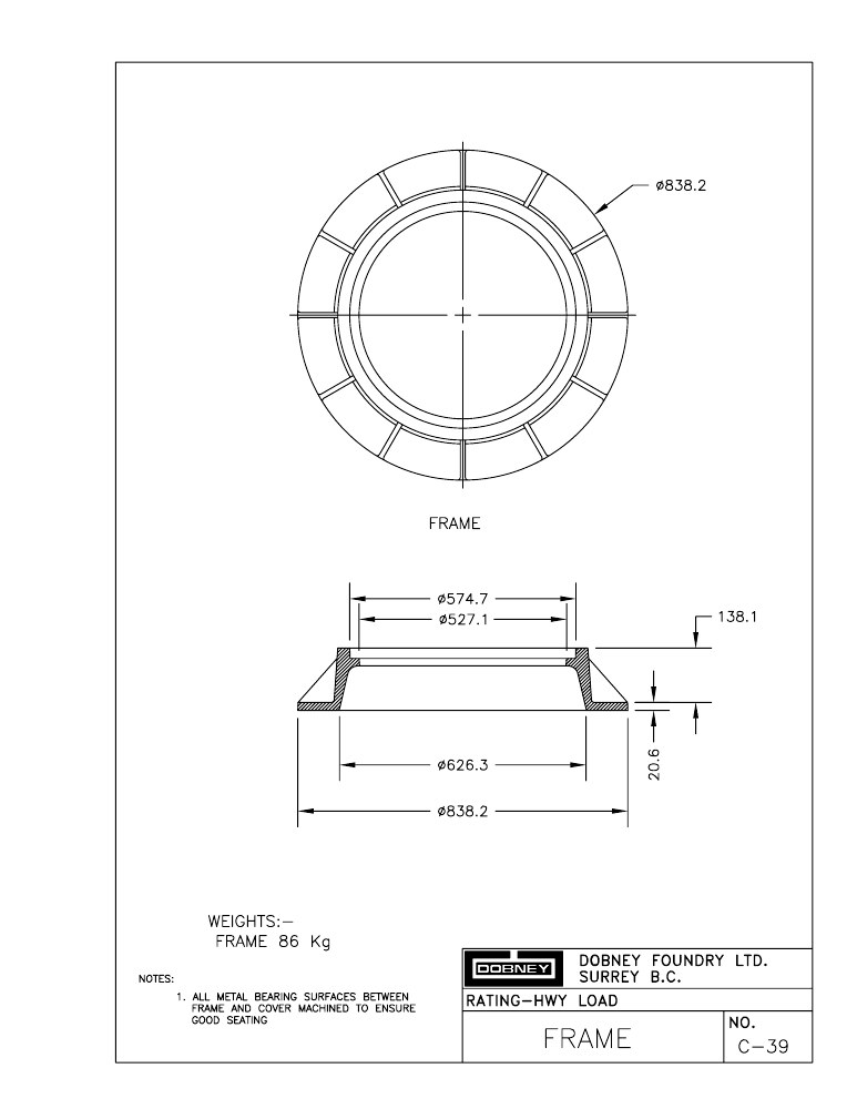 Technical drawing: Frame