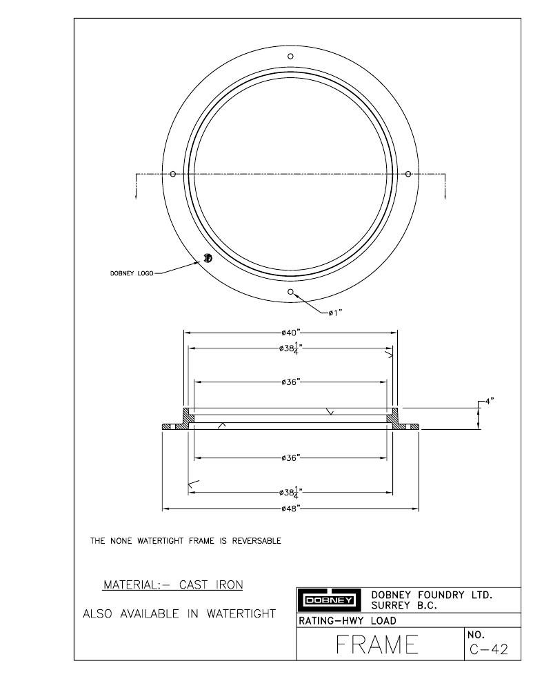 Technical drawing: Frame