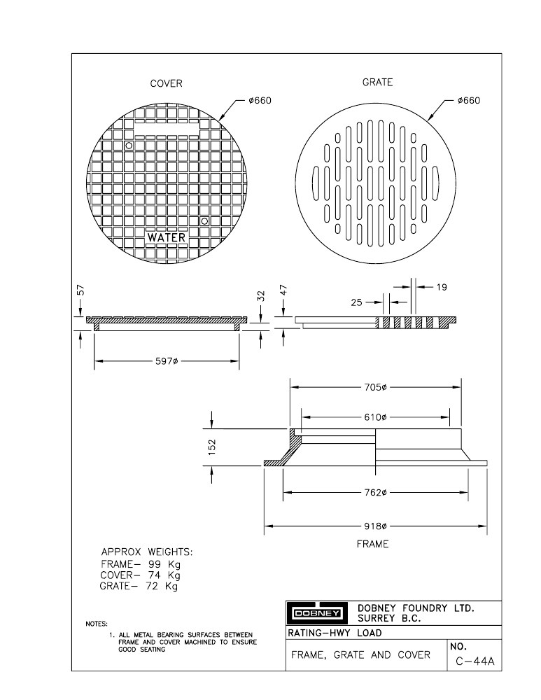 Technical drawing: Frame and Cover