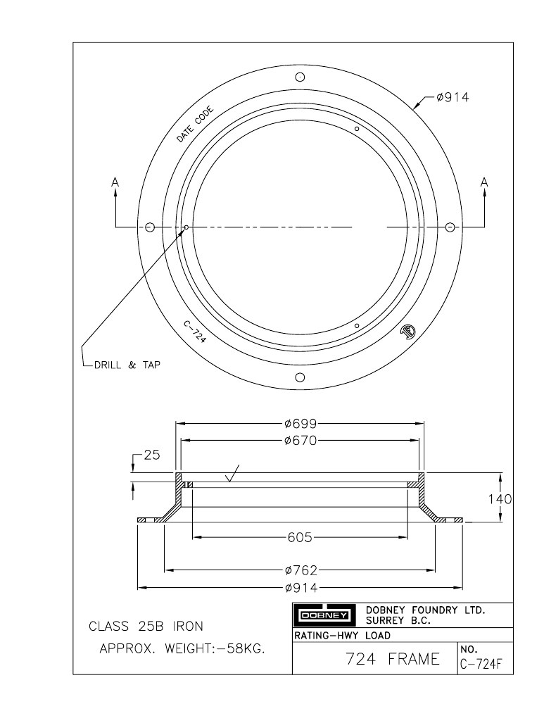 Technical drawing: Frame