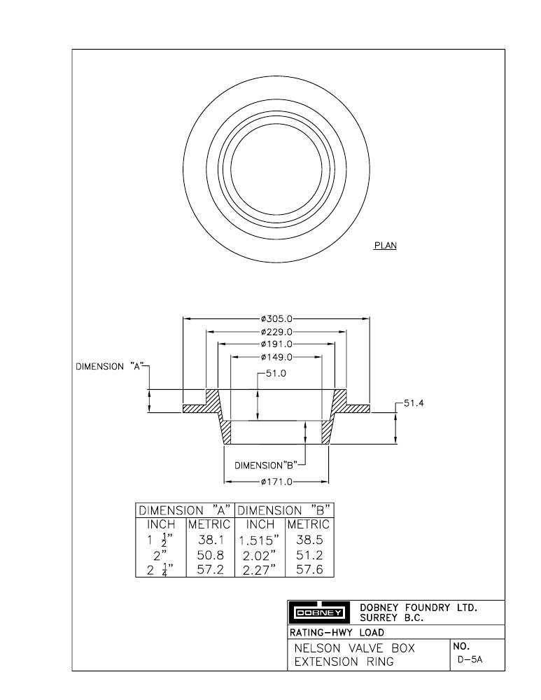 Technical drawing: Riser Rings