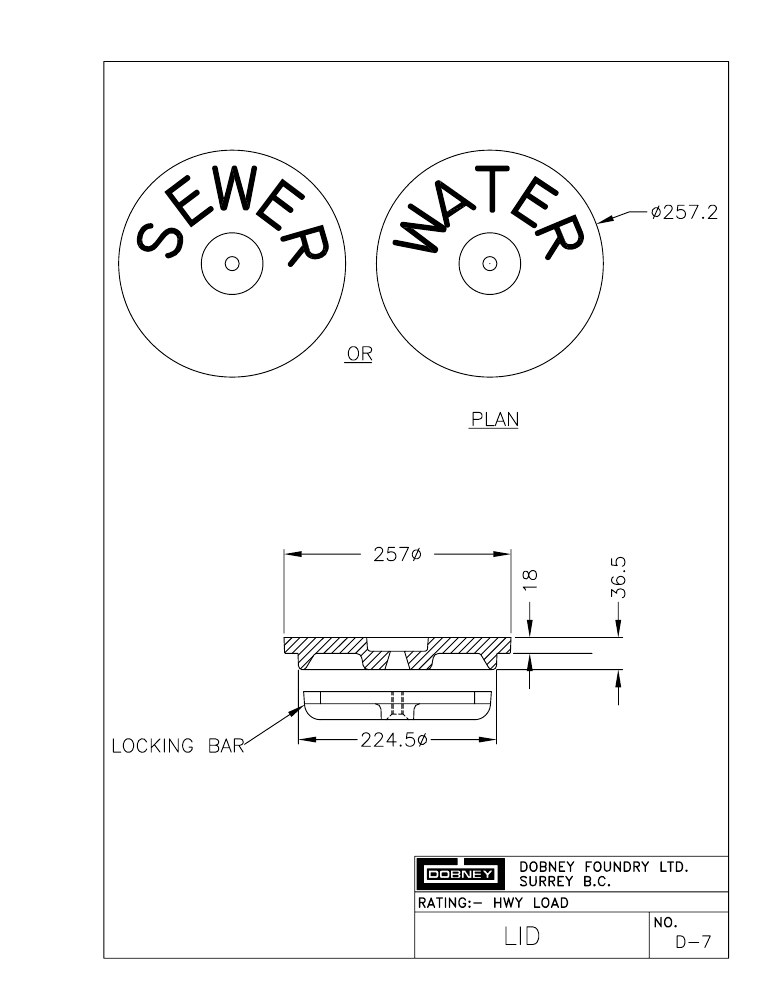 Technical drawing: Lid