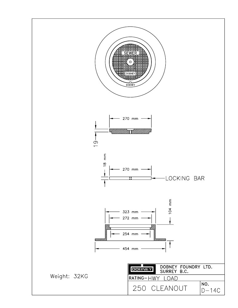 Technical drawing: Clean Out Set