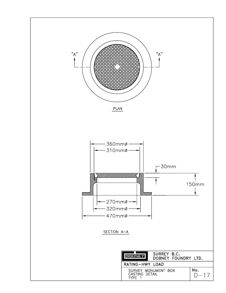 Technical drawing: Frame and Cover