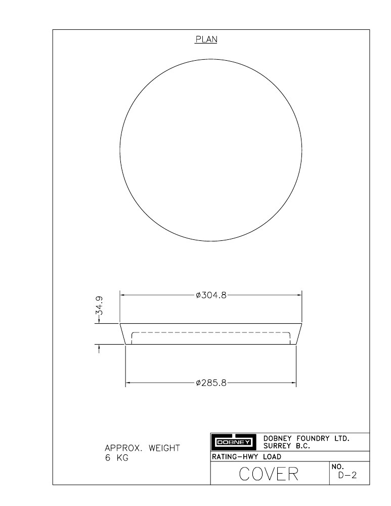 Technical drawing: Solid Cover