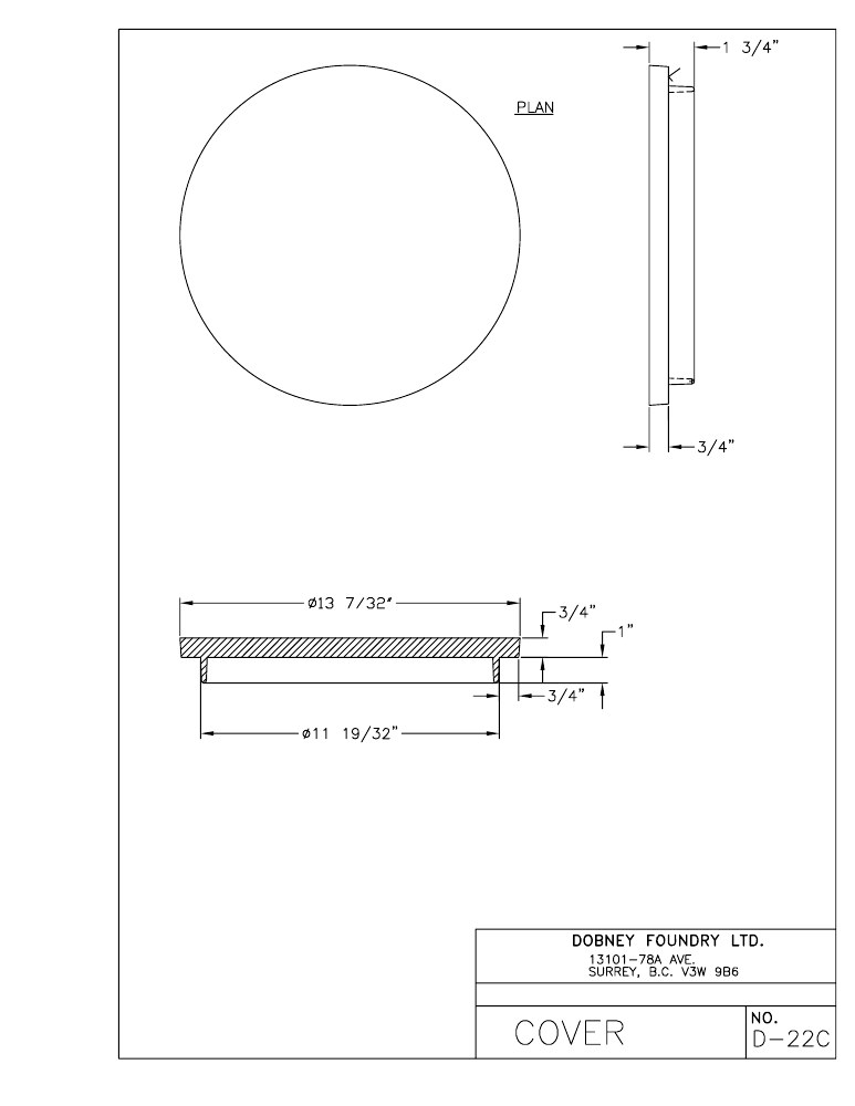 Technical drawing: Solid Cover