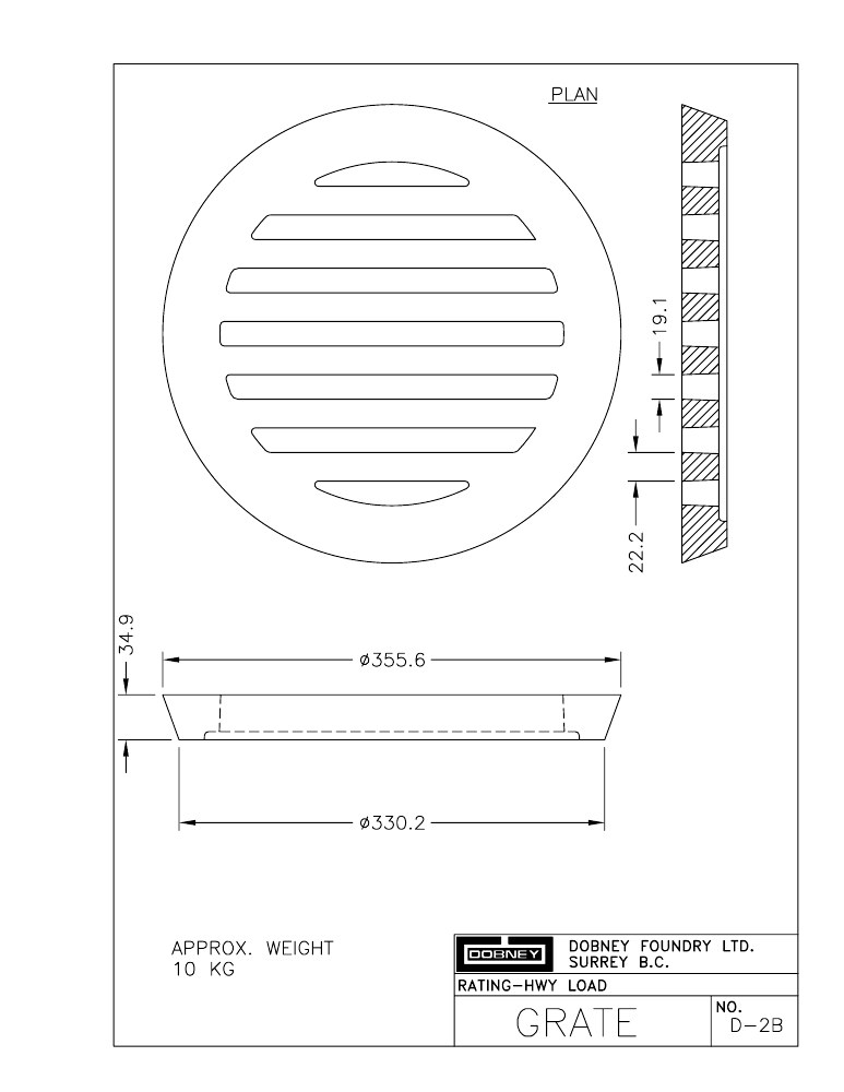 Technical drawing: Grate