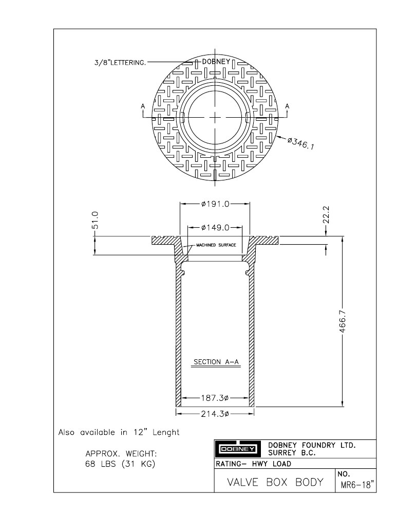 Technical drawing: Body