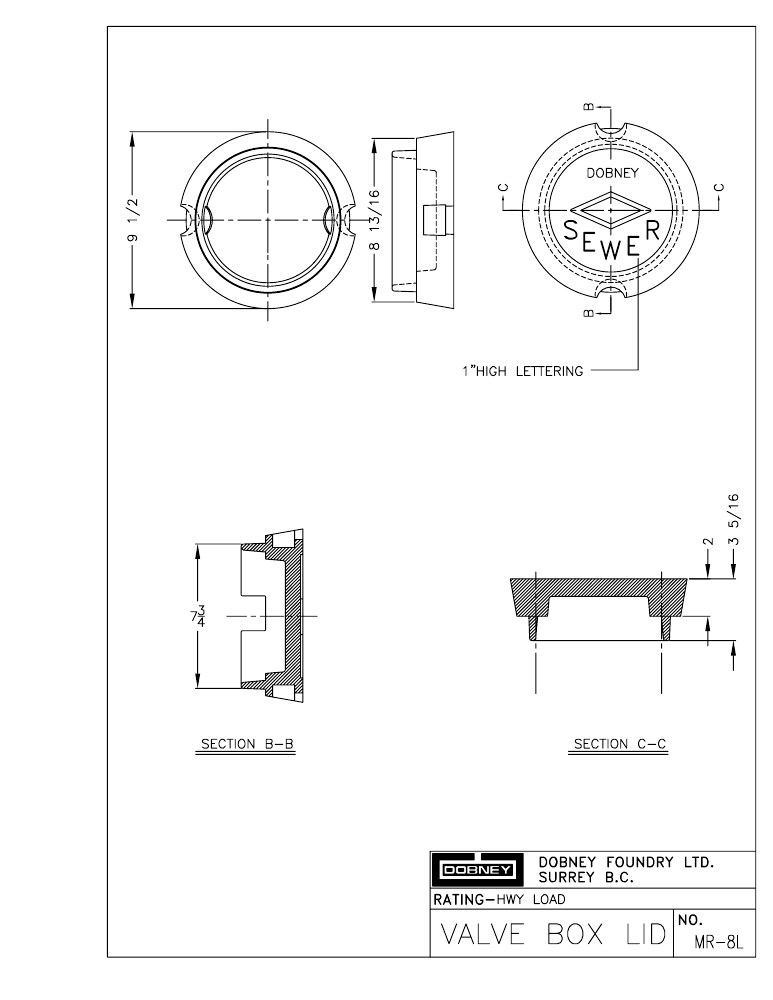 Technical drawing: Lid