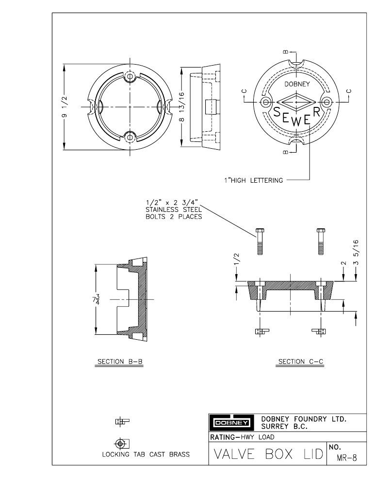 Technical drawing: Locking Lid