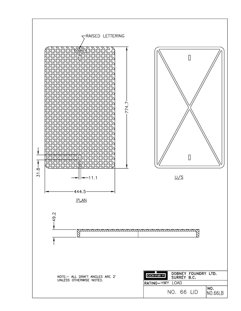 Technical drawing: Blank Lid