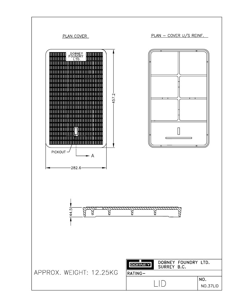 Technical drawing: Blank Lid