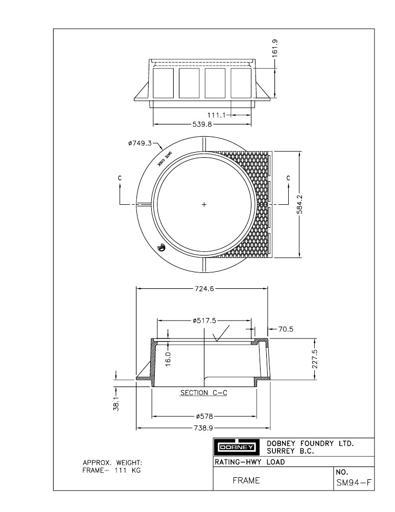Technical drawing: Frame
