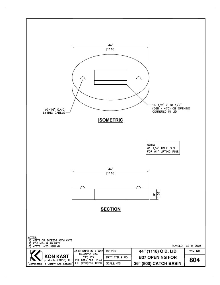 Technical drawing: Lid for 900 (36") CB c/w B37 Opening