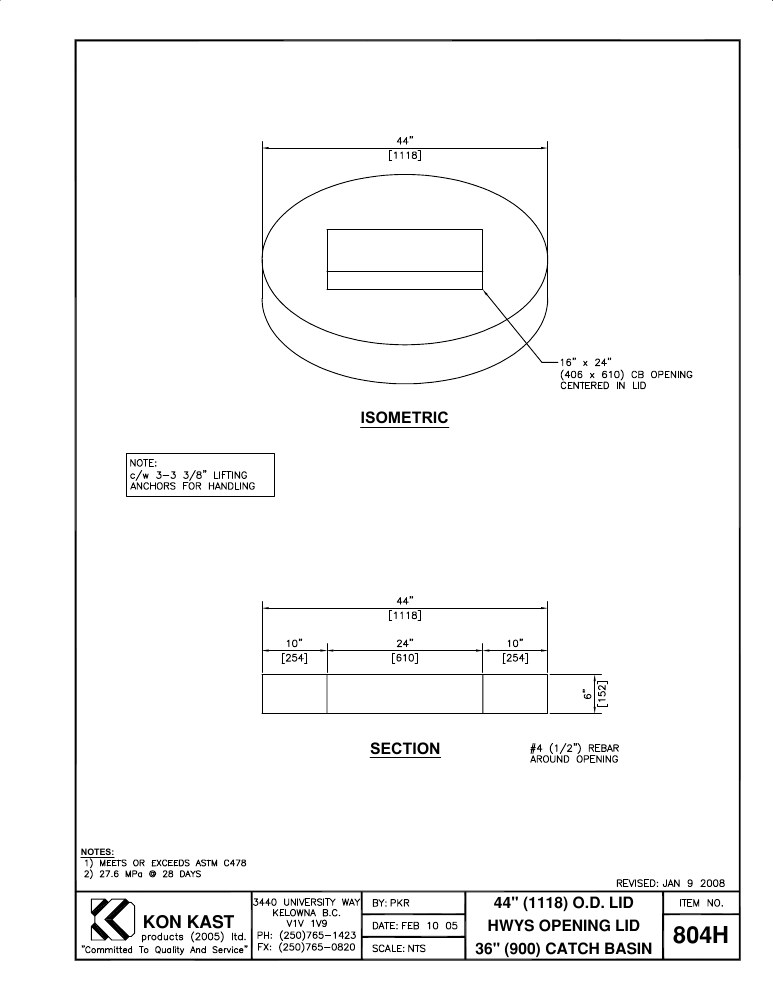 Technical drawing: Lid for 900 (36") CB c/w Hwys Opening